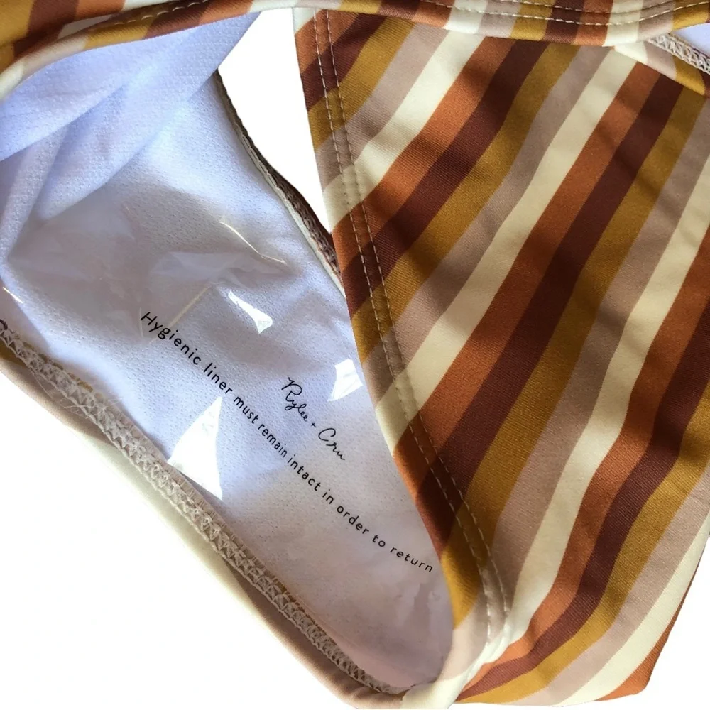 NWT Rylee + Cru One Piece Keyhole Swim | Clay Stripe